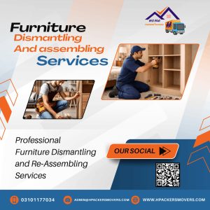 Furniture dismantling and assembling services team handling household furniture in Karachi
